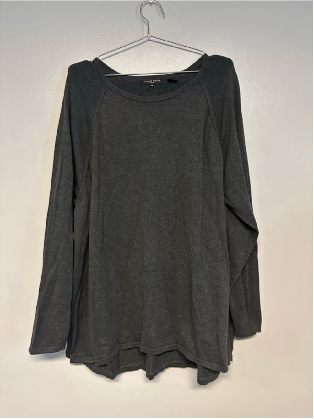 Jeanne Pierre 100% Cotton Scoop Neck Sweater Grey Size 3X